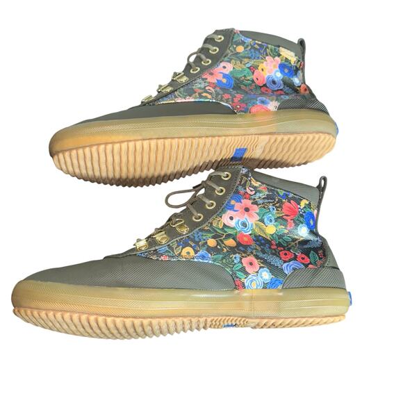 Keds x Rifle Paper Co Green Garden Party Floral Water Resistant Scout Boots - Picture 9 of 12
